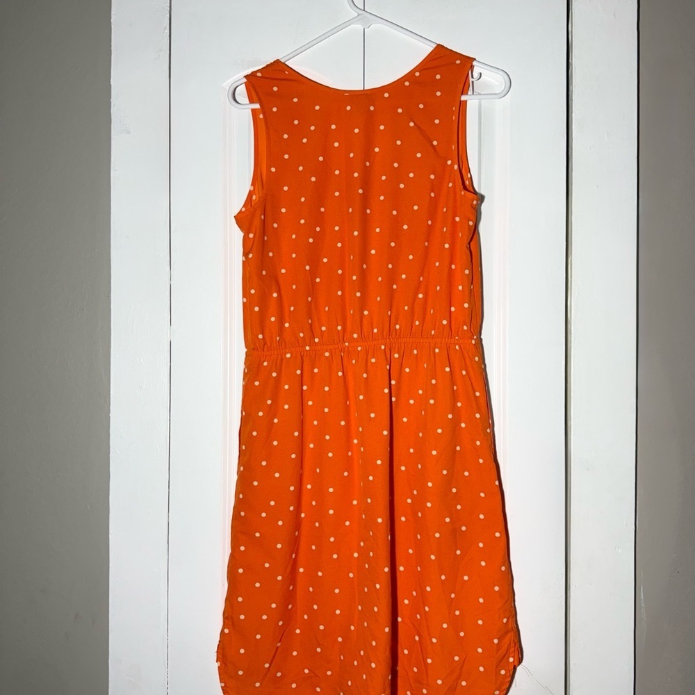 Merona Mini Dress Orange White Polka Dots Sleeveless Size M - Picture 4 of 6